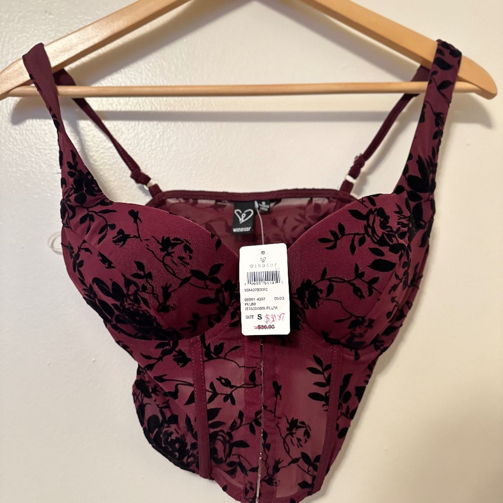 Mauve crop top velvet